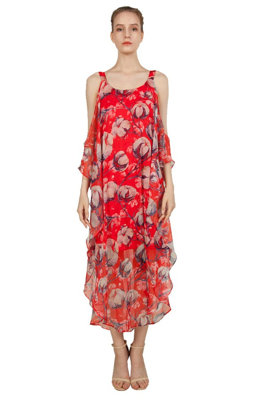 MISS ANNE RED FLORAL OCCASION DRESS