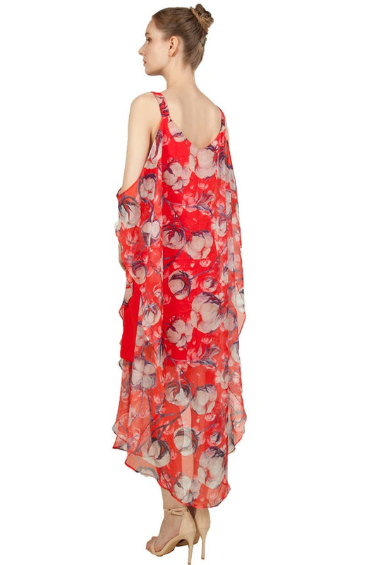 MISS ANNE RED FLORAL OCCASION DRESS
