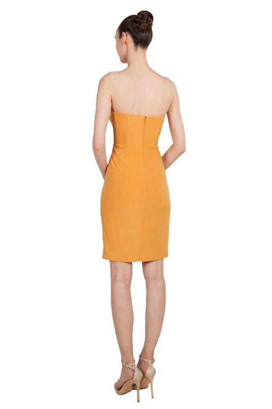 MISS ANNE MUSTARD COCKTAIL DRESS