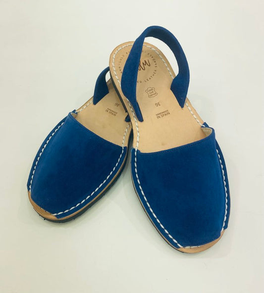 LULU AVARCAS LEATHER SANDAL IN BLUE SUEDE LEATHER