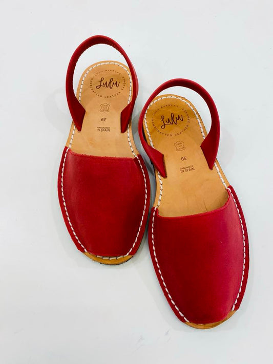 LULU AVARCAS LEATHER SANDAL IN RED