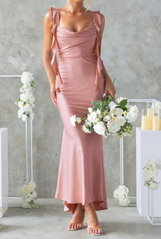 GIGI & ELLA SATIN BLUSH DRESS