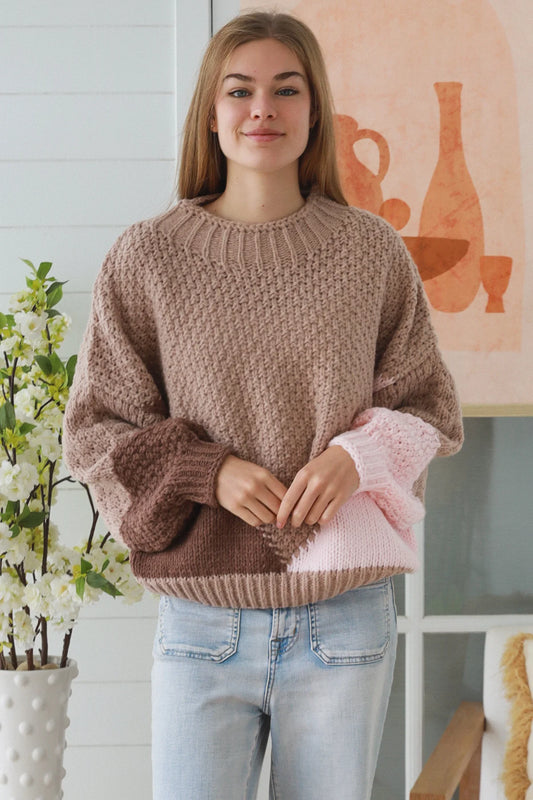 CHARLOTTE MULTI COLOUR LIGHT BROWN KNIT