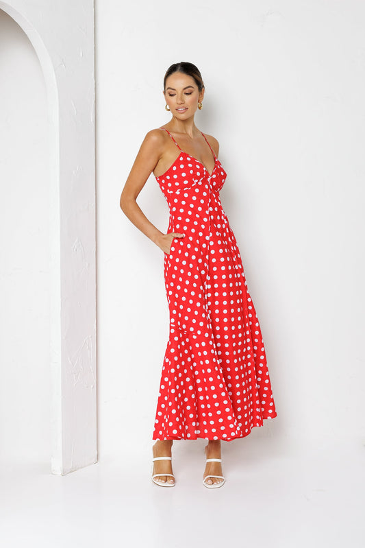 ROSEBULLET RED POLKA DOT DRESS