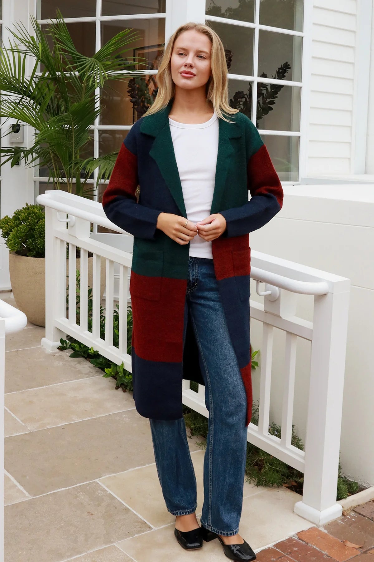 CHARLOTTE COLOUR BLOCK KNIT CARDI
