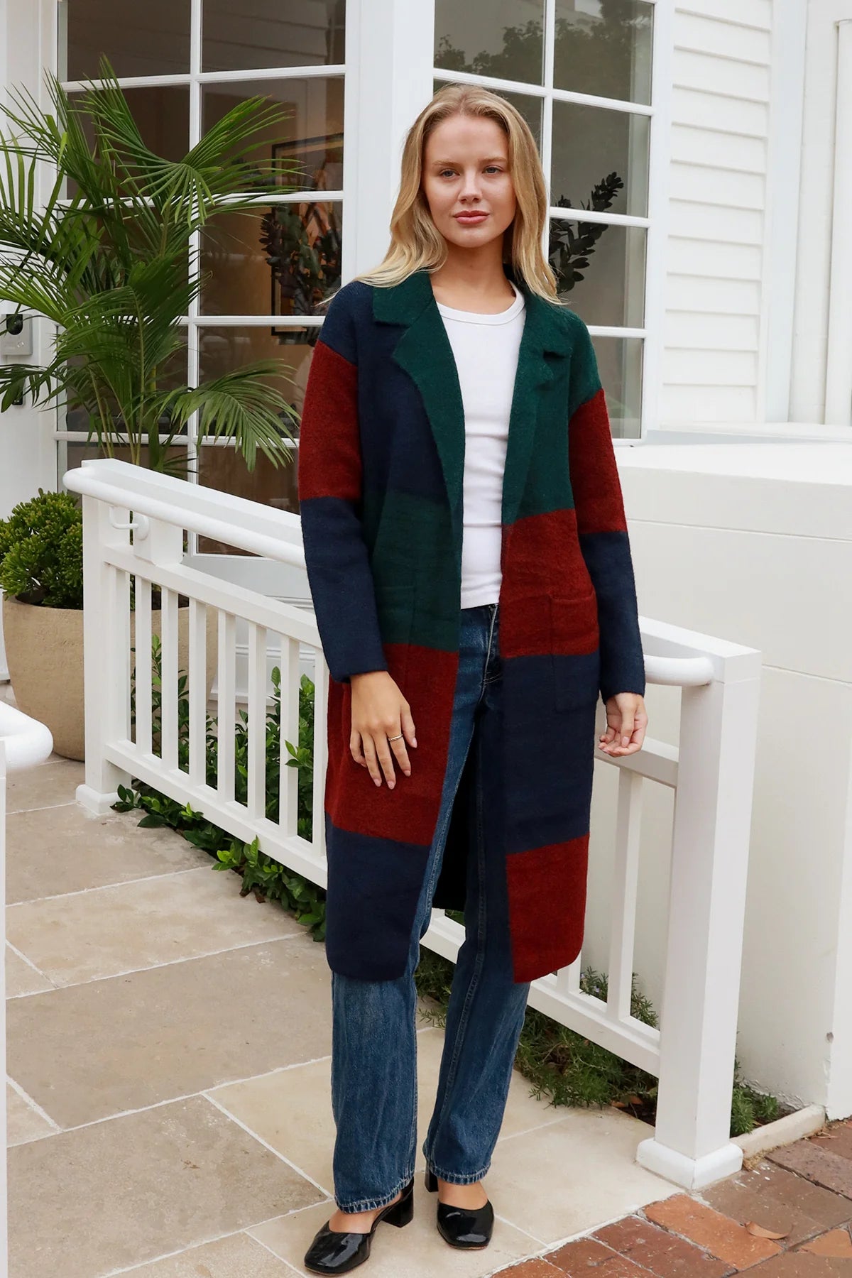 CHARLOTTE COLOUR BLOCK KNIT CARDI