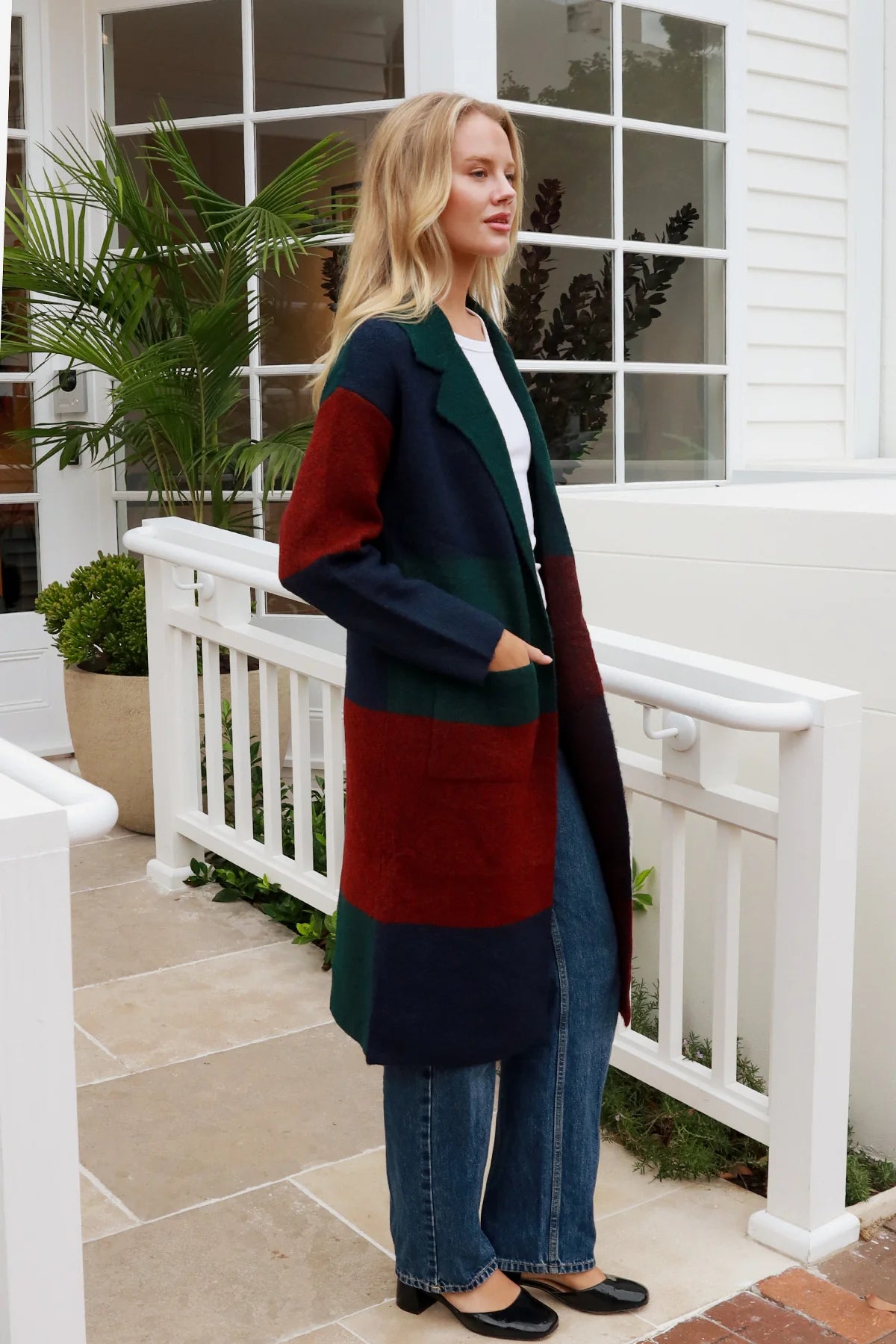 CHARLOTTE COLOUR BLOCK KNIT CARDI