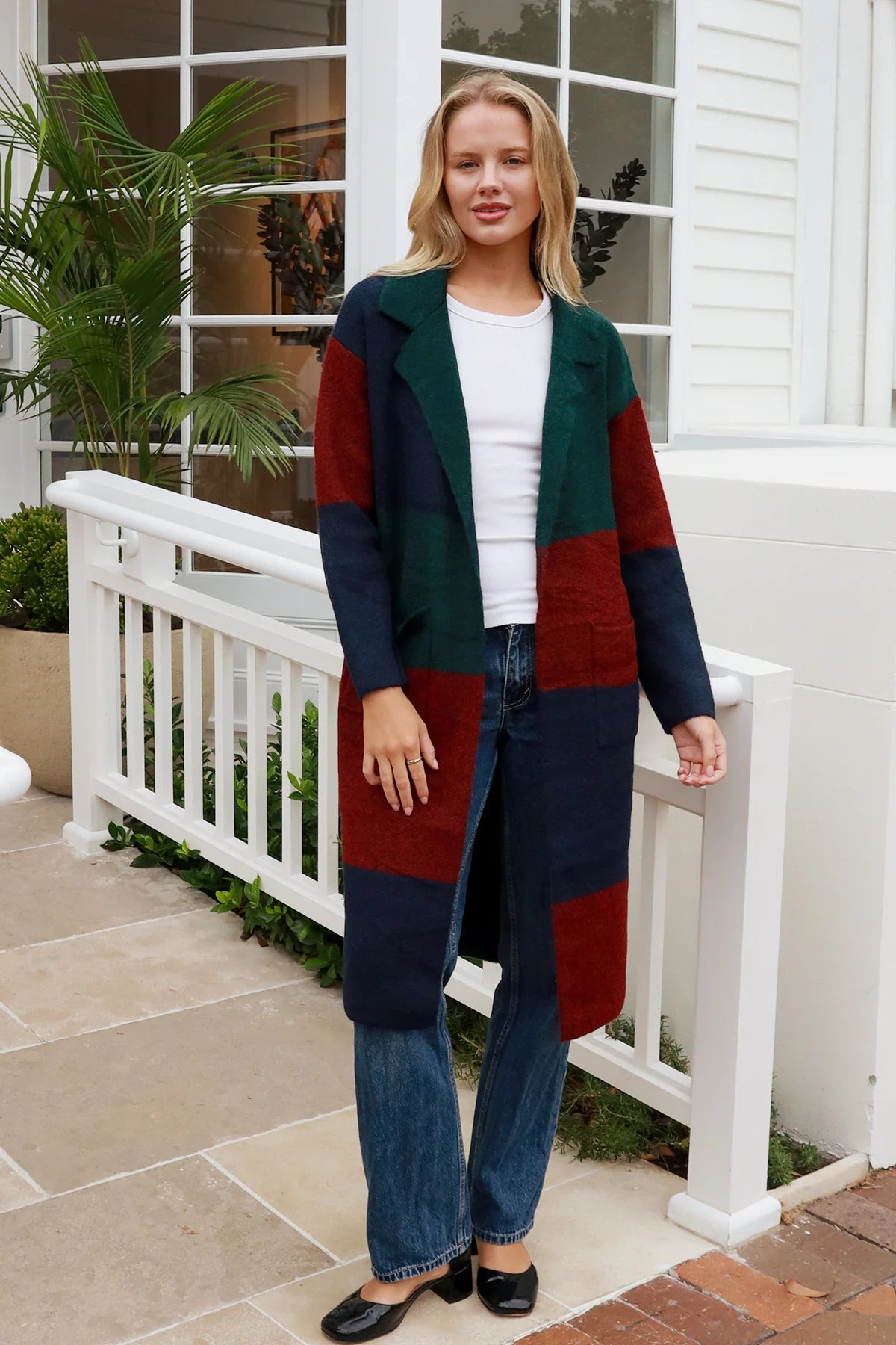 CHARLOTTE COLOUR BLOCK KNIT CARDI