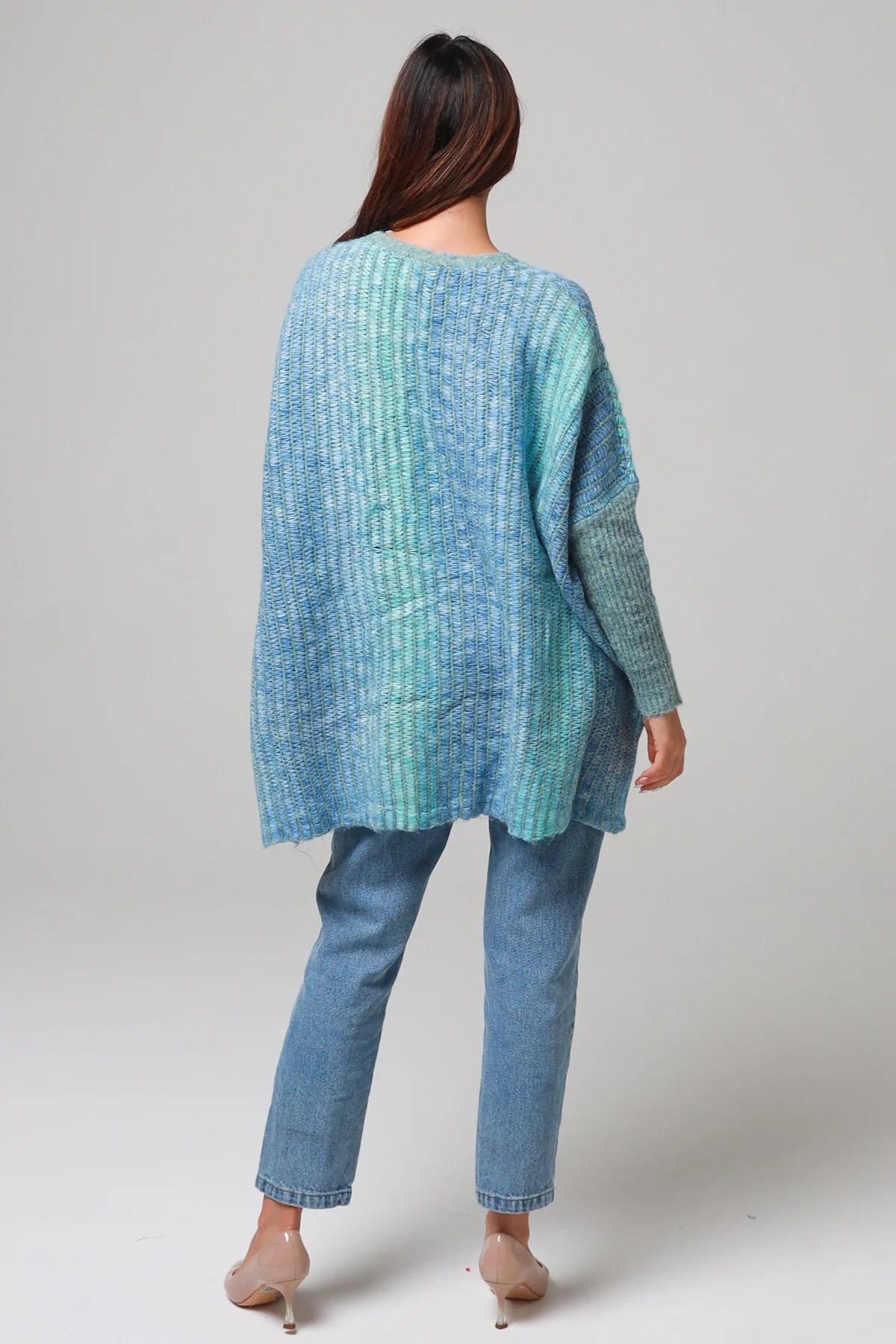 CHARLOTTE COZY WOOL BLEND KNITIN BLUE TONES