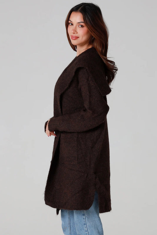 CHARLOTTE CHOCOLATE BROWN COZY CARDI