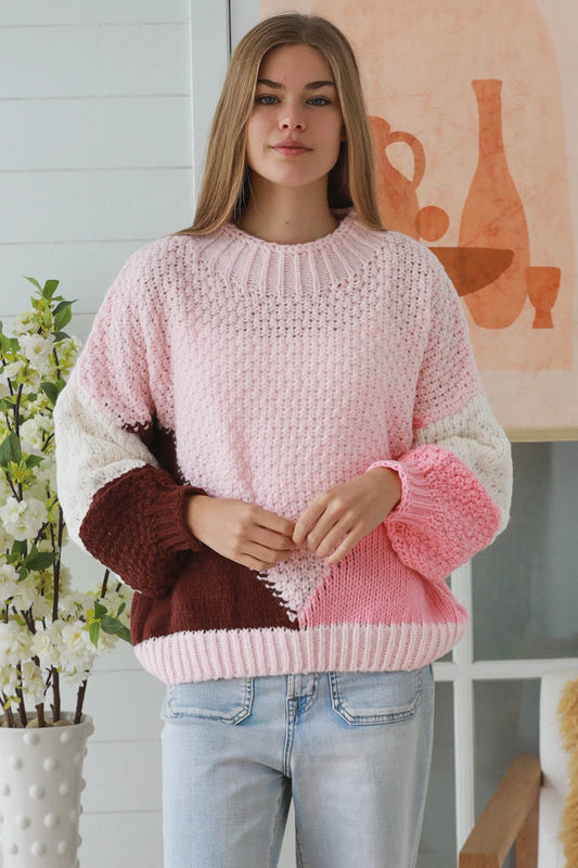 CHARLOTTE MULTI-COLOURED PINK KNIT