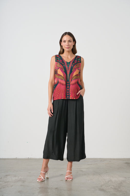 CAJU V-NECK TANK IN KALEIDOSCOPE PRINT