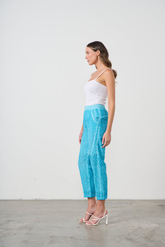 CAJU BRODERIE PANT IN BLUE