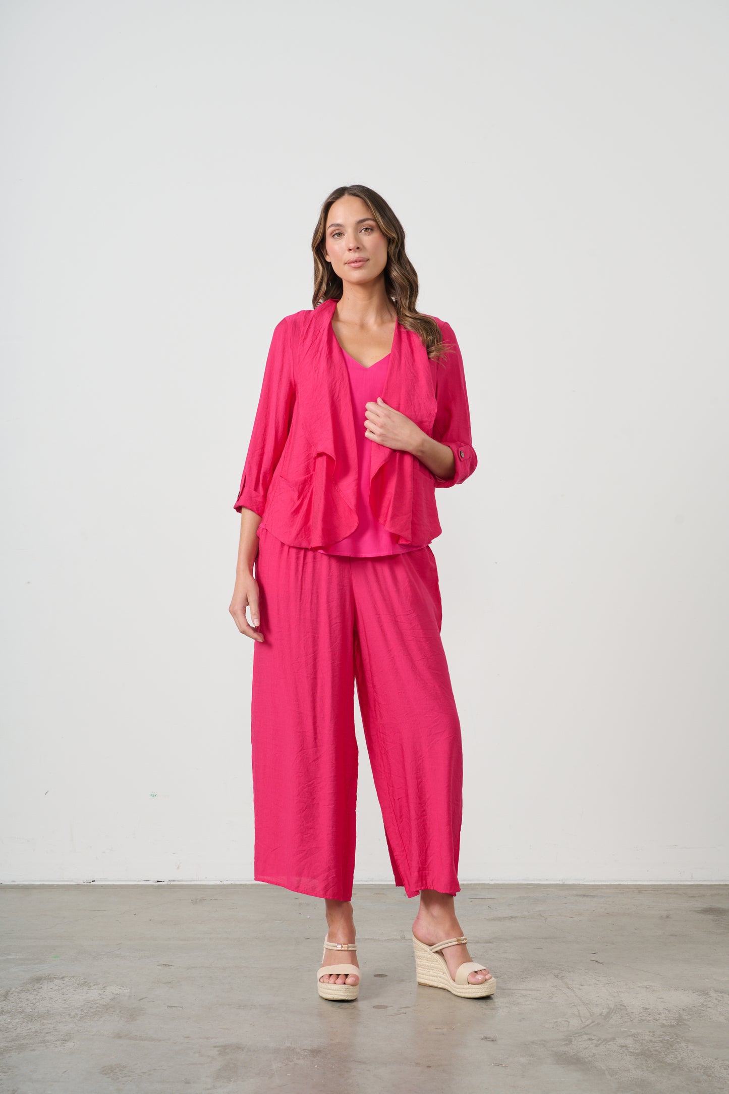 CAJU SUMMER JACKET WITH ZIP BACK DETAIL IN HOT PINK
