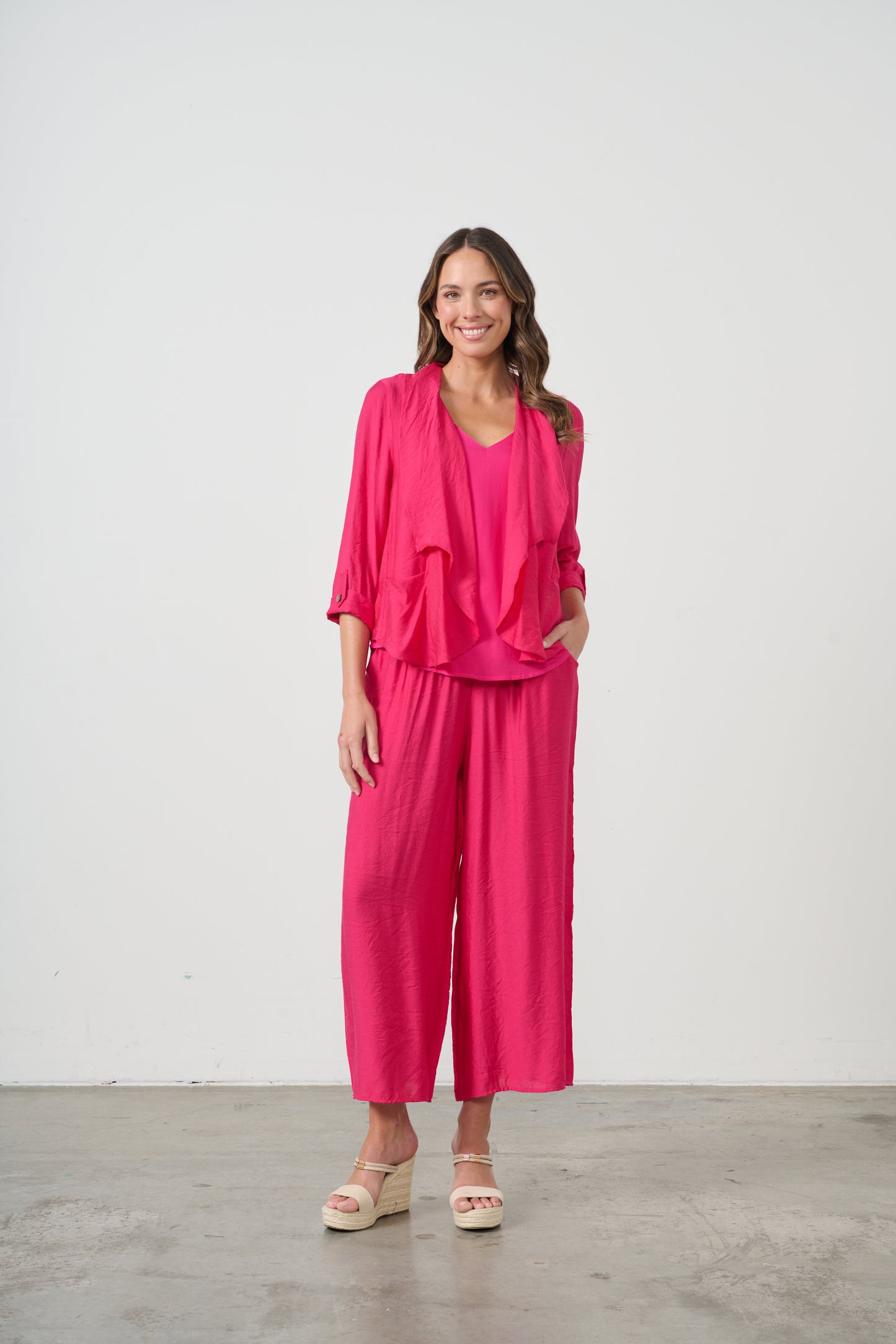 CAJU SUMMER JACKET WITH ZIP BACK DETAIL IN HOT PINK