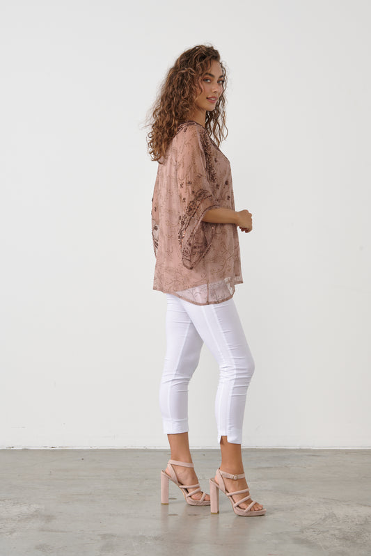 CAJU CINNAMON BEADED TOP