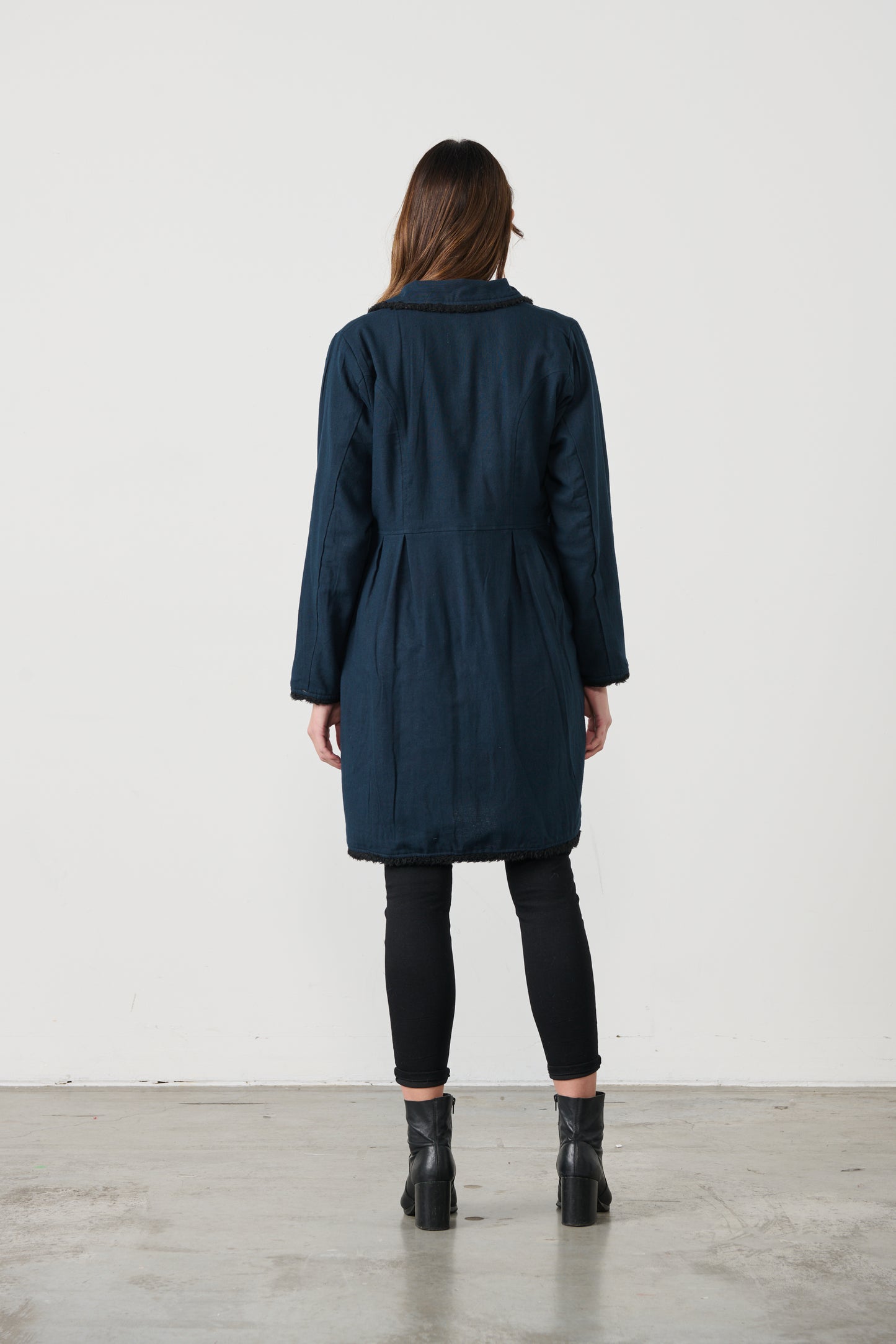 CAJU REVERSABLE COAT WITH COVERED BUTTONS