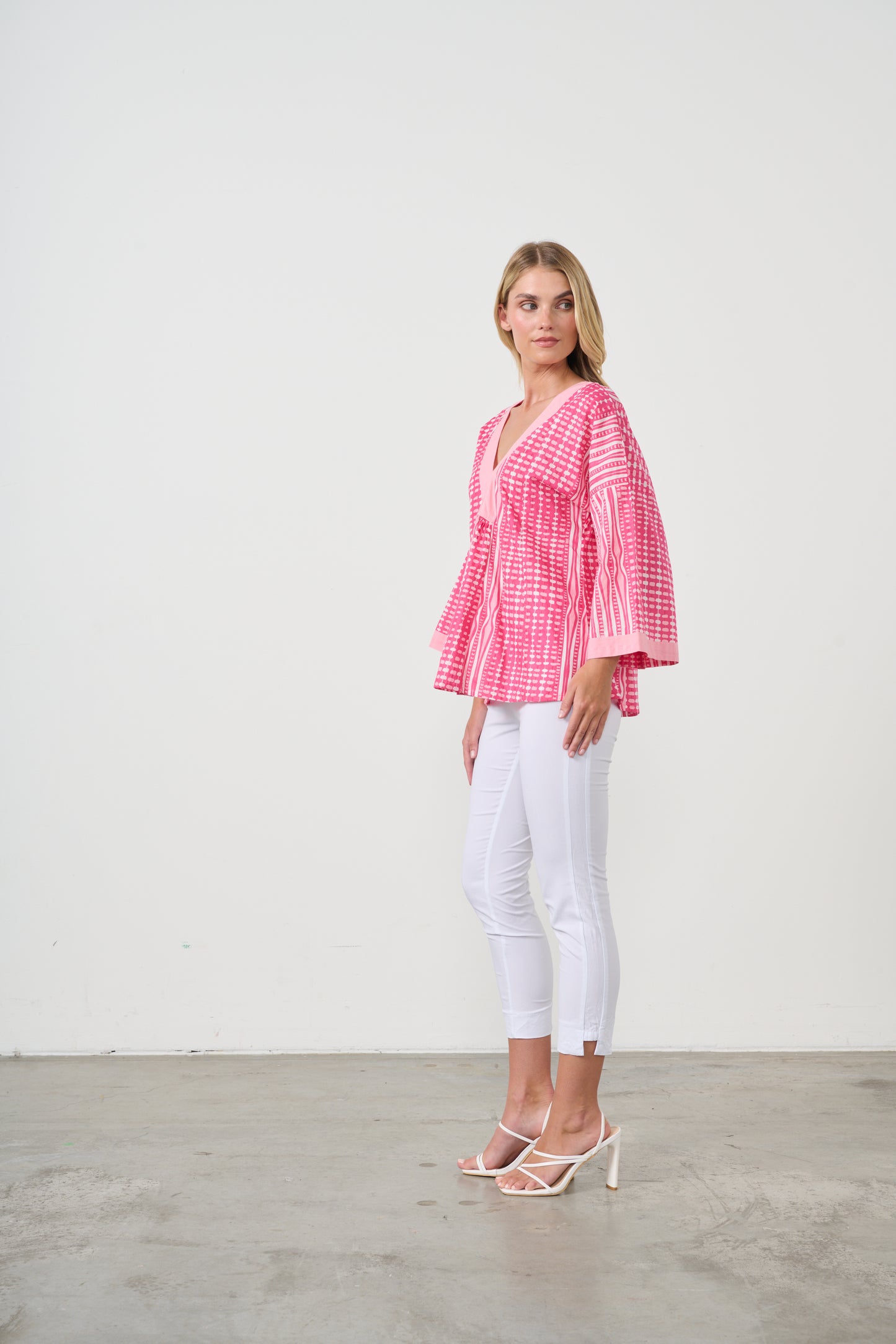 HOLMES & FALLON PINK SUMMERY COTTON SHIRT