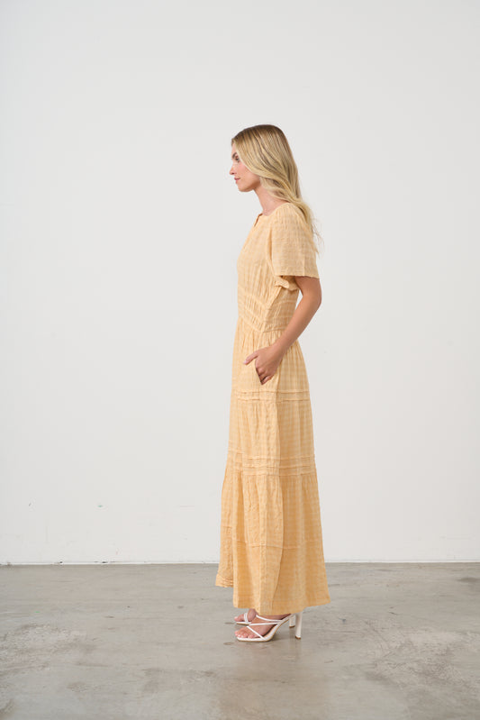 HOLMES & FALLON COTTON DRESS IN APRICOT