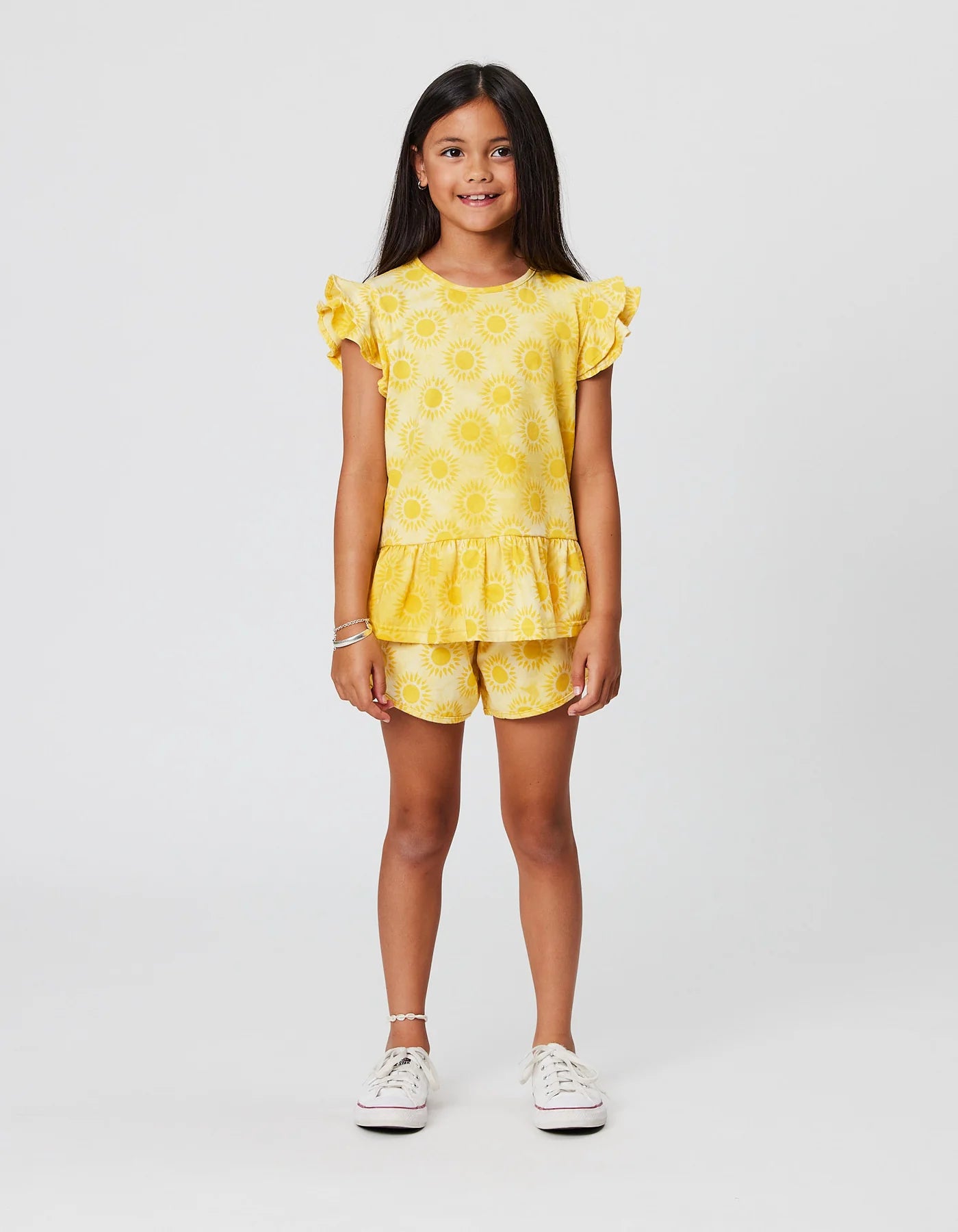 KISSED BY RADICOOL SUNSHINE TIE DYE FRILL TEE
