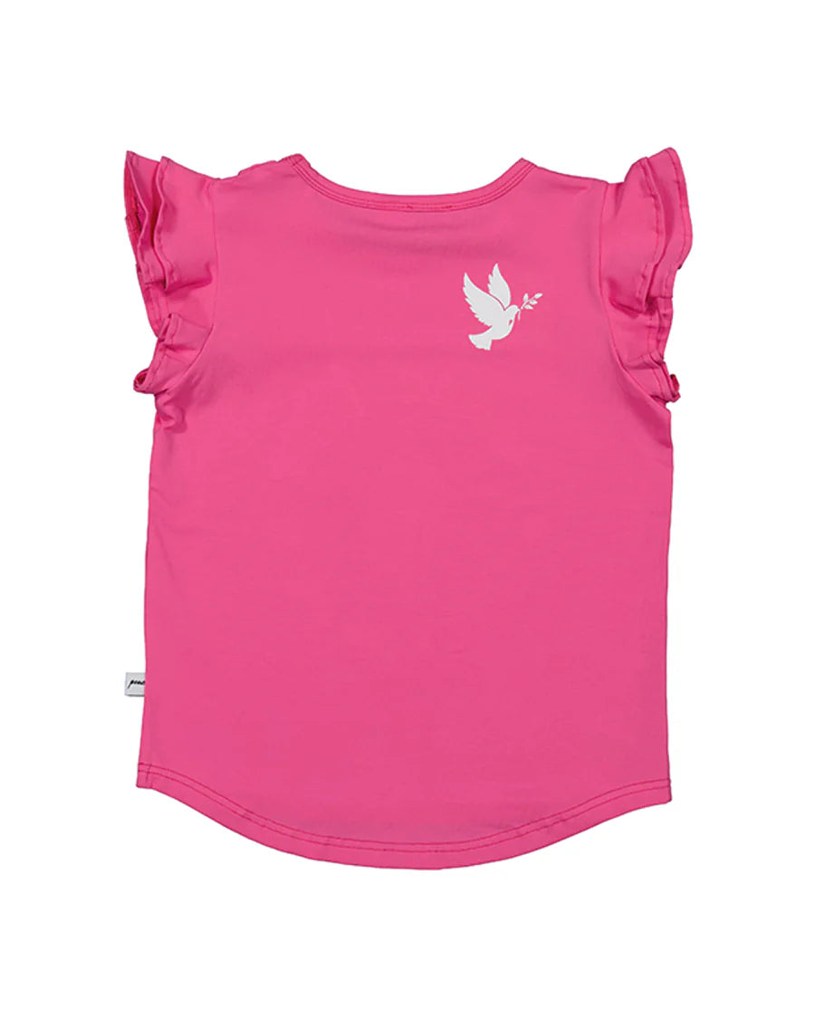 KISSED BY RADICOOL PINK CUPCAKE FRILL TEE