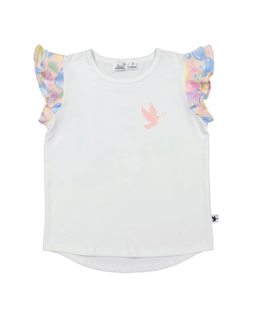 KISSED BY RADICOOL BUBBLE FRILL TEE