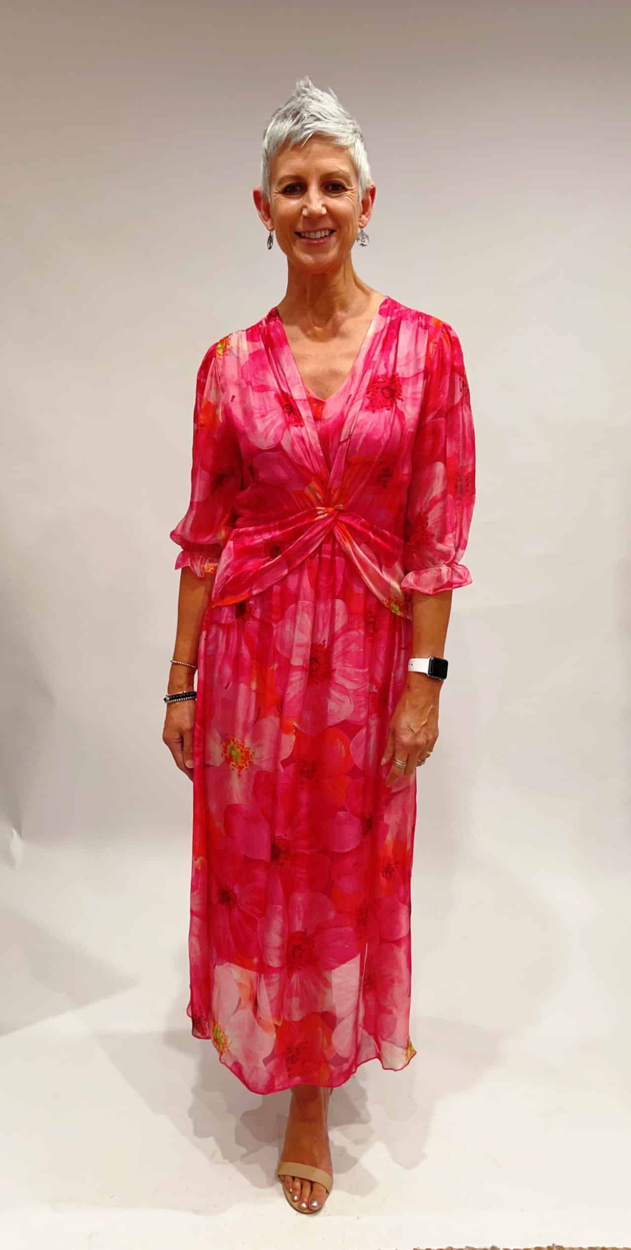 LA STRADA SILK BLEND DRESS IN FUSCHIA