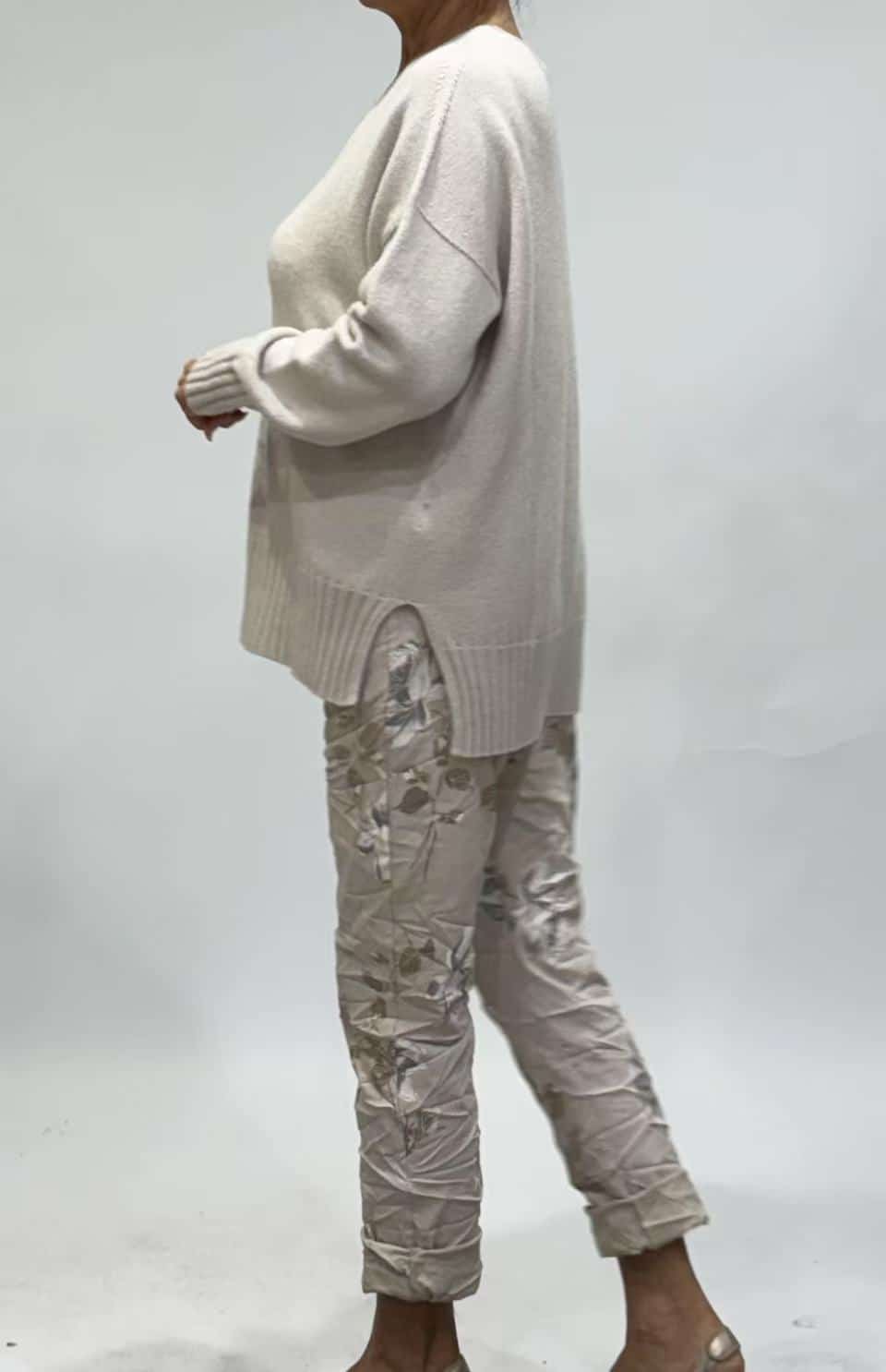 LA STRADA BEIGE FLORAL PANT