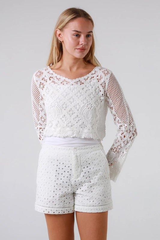 ISABELLA CROCHET TOP IN WHITE