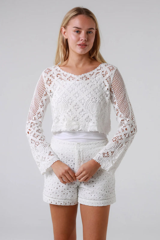 ISABELLA CROCHET TOP IN WHITE