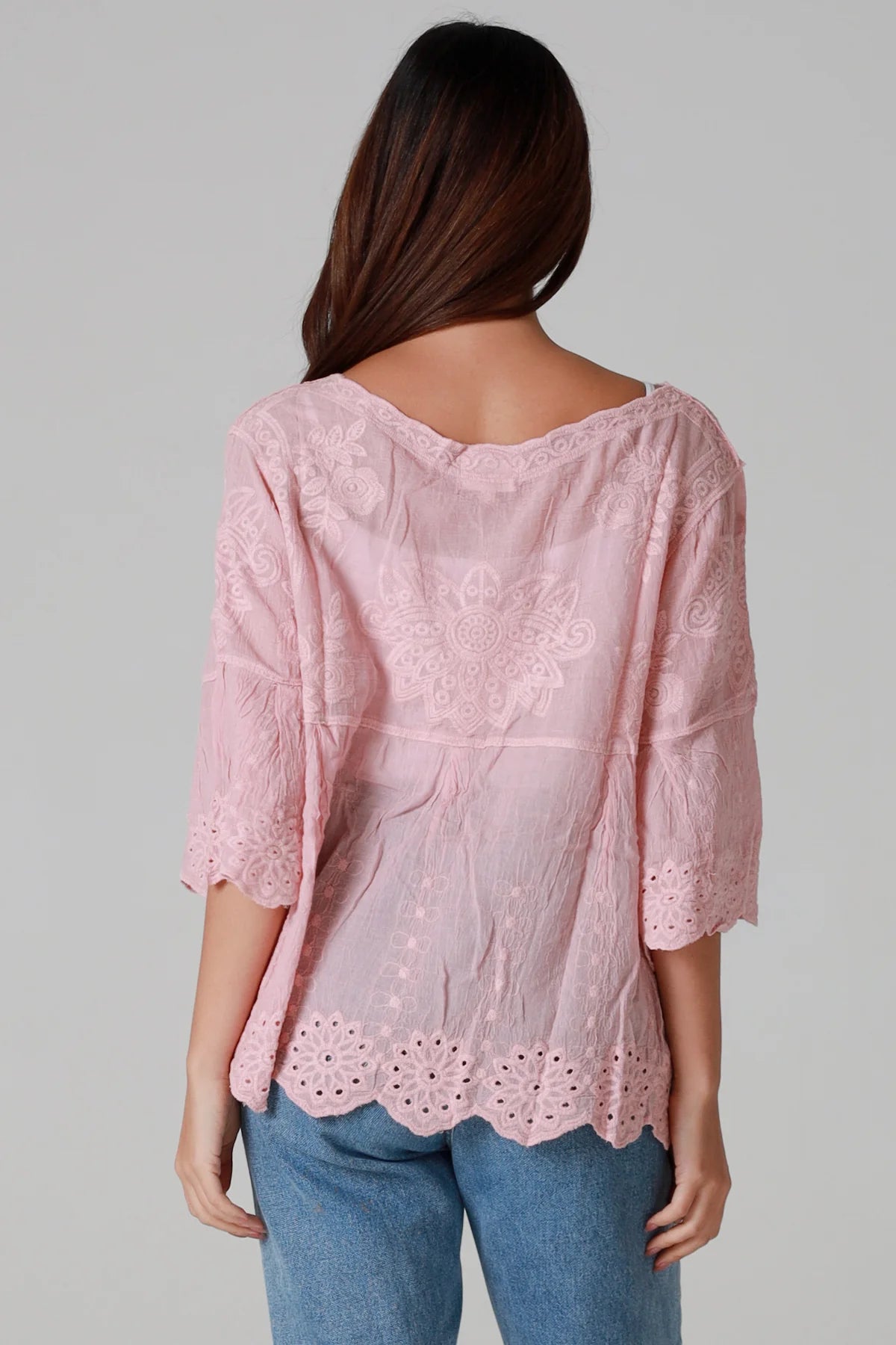 WILLOW COTTON TOP IN PINK COTTON