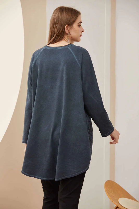 WEDNESDAY LULU COTTON TOP IN CHARCOAL