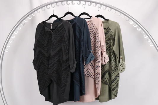 WEDNESDAY LULU COTTON TOP IN CHARCOAL