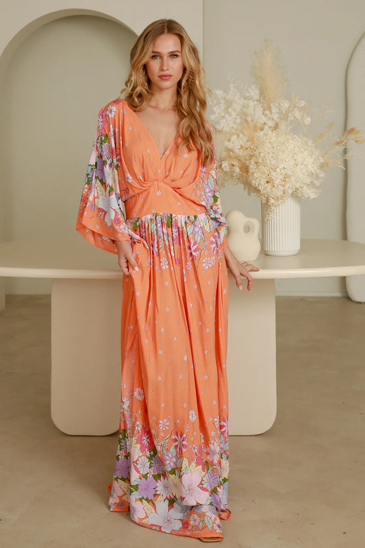 DREAMCATCHER ROSALIE V-NECK MAXI DRESS