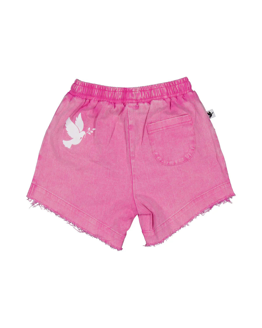 KISSED BY RADICOOL RASBERRY SORBET DENIM SHORTS