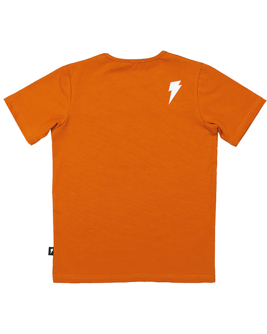 RADICOOL DUDE BOLT LEOPARD TEE IN RUST