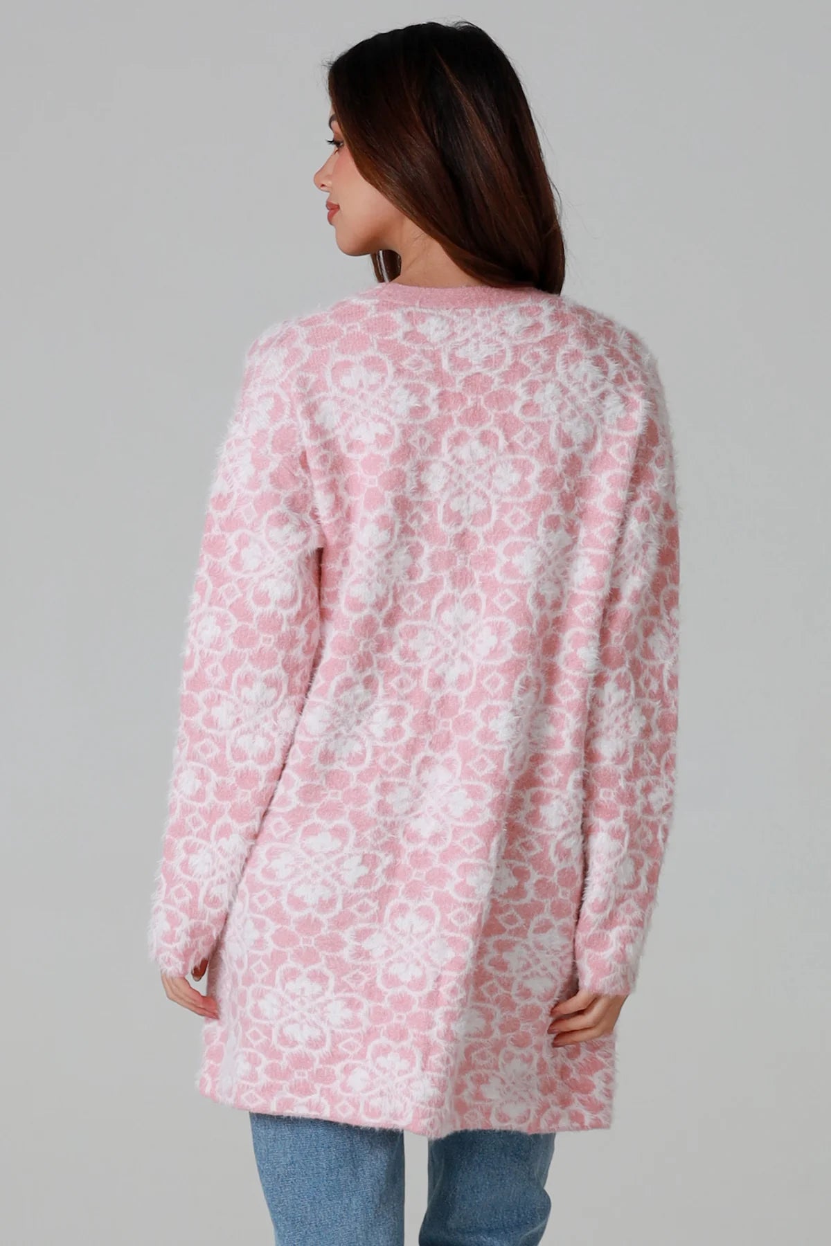 CHARLOTTE PINK PATTERN CARDI