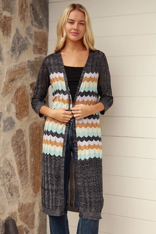 CHARLOTTE LIGHTWEIGHT CARDI IN CHARCOAL