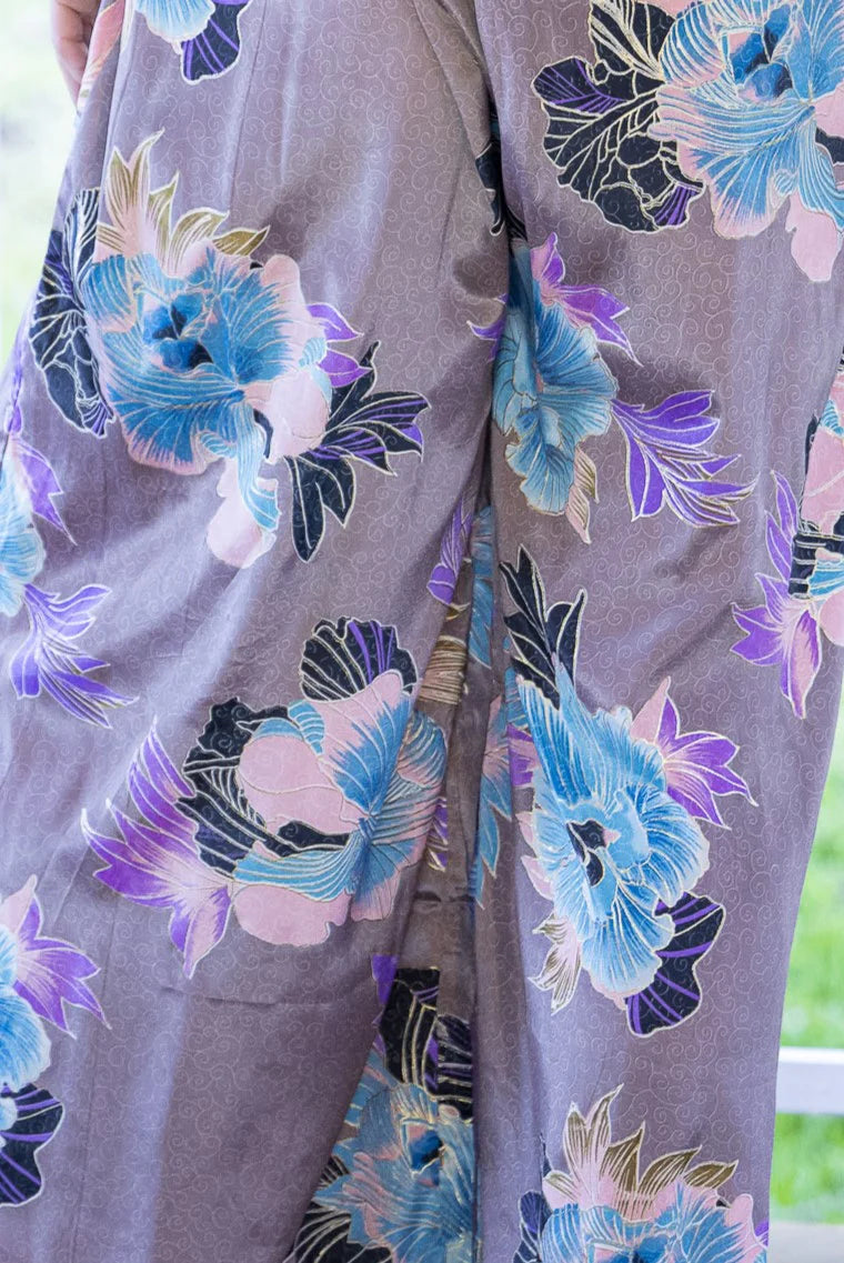 CIENNA AUSTRALIA EMI SILK BLEND WRAP DRESS IN MAUVE