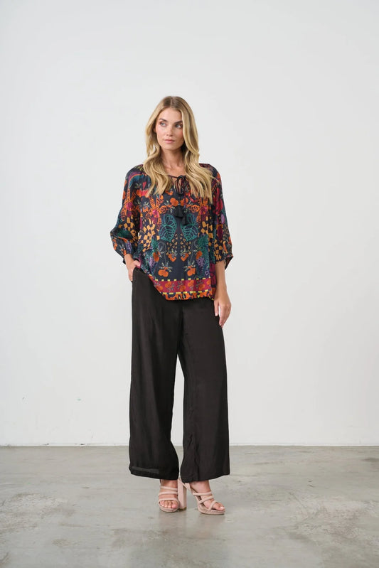 HOLMES & FALLON TIE NECK BLOUSE