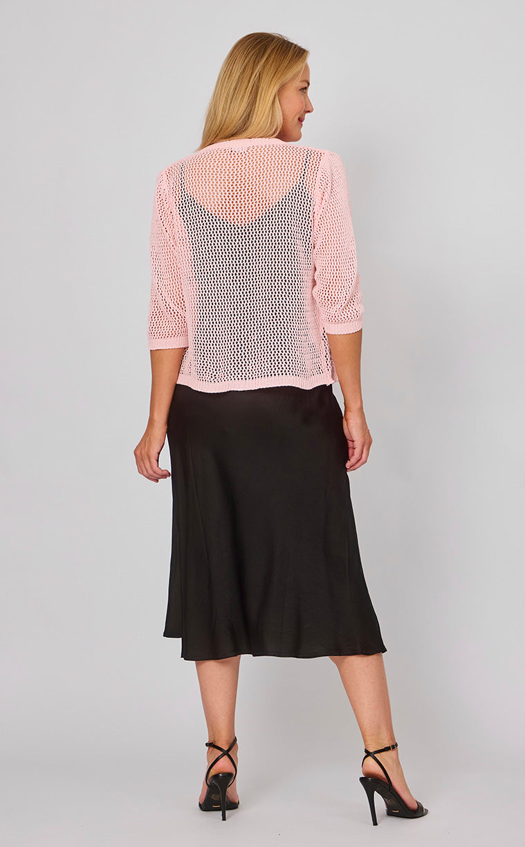 LA STRADA PINKT WITH BLACK DAISY CARDI