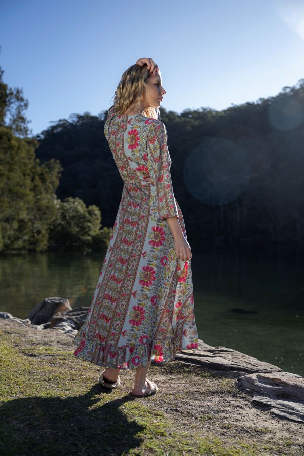 CIENNA NAOMI SILK BLEND WRAP DRESS