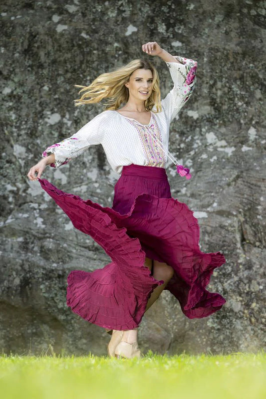 CIENNA NOVA SKIRT IN WINE