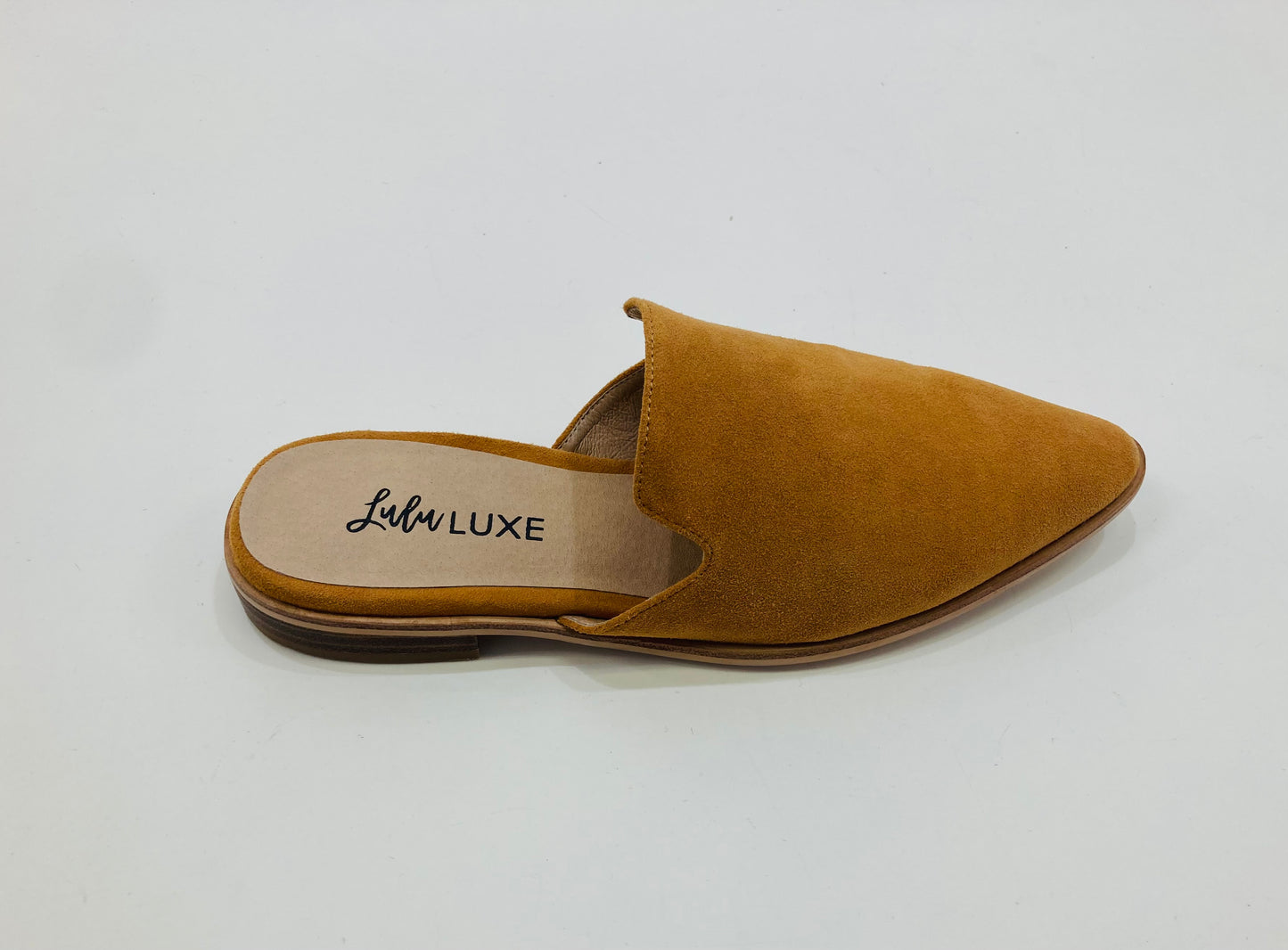 LULU LUXE SOPHIA MULE - SUEDE TAN