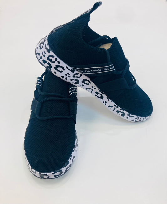 EMU LEURA BLACK LEOPARD SNEAKER