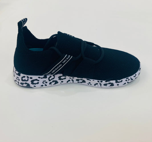 EMU LEURA BLACK LEOPARD SNEAKER