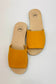 LULU AVARCAS ORANGE LEATHER SLIDE