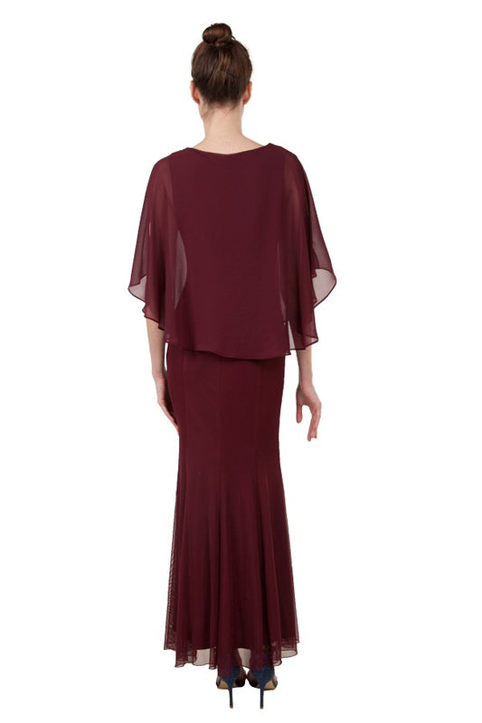 MISS ANNE FULL LENGTH BURGANDY DRESS