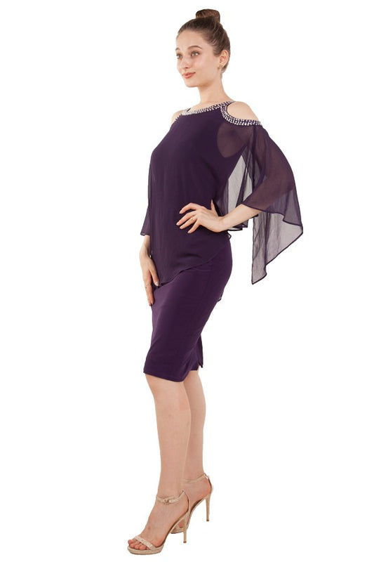 MISS ANNE COCKTAIL DRESS IN DEEP PURPLE