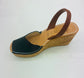 LULU AVARCAS LEATHER CORKS IN BLACK WITH BROWN STRAP